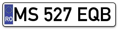 Placuta inmatriculare numar auto  MS-527-EQB, MS 527 EQB, MS527EQB