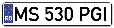 Placuta inmatriculare numar auto  MS-530-PGI, MS 530 PGI, MS530PGI