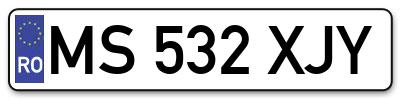 Placuta inmatriculare numar auto  MS-532-XJY, MS 532 XJY, MS532XJY