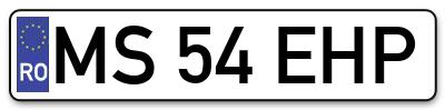 Placuta inmatriculare numar auto  MS-54-EHP, MS 54 EHP, MS54EHP