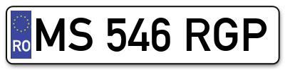 Placuta inmatriculare numar auto  MS-546-RGP, MS 546 RGP, MS546RGP
