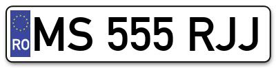 Placuta inmatriculare numar auto  MS-555-RJJ, MS 555 RJJ, MS555RJJ