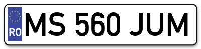 Placuta inmatriculare numar auto  MS-560-JUM, MS 560 JUM, MS560JUM