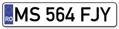 Placuta inmatriculare numar auto  MS-564-FJY, MS 564 FJY, MS564FJY