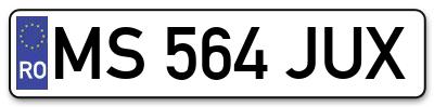 Placuta inmatriculare numar auto  MS-564-JUX, MS 564 JUX, MS564JUX