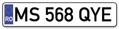 Placuta inmatriculare numar auto  MS-568-QYE, MS 568 QYE, MS568QYE