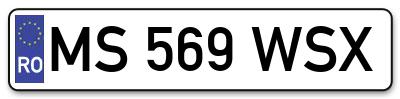 Placuta inmatriculare numar auto  MS-569-WSX, MS 569 WSX, MS569WSX
