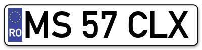 Placuta inmatriculare numar auto  MS-57-CLX, MS 57 CLX, MS57CLX