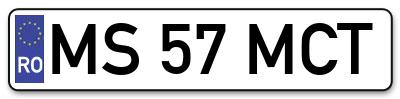 Placuta inmatriculare numar auto  MS-57-MCT, MS 57 MCT, MS57MCT