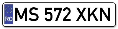 Placuta inmatriculare numar auto  MS-572-XKN, MS 572 XKN, MS572XKN