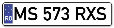 Placuta inmatriculare numar auto  MS-573-RXS, MS 573 RXS, MS573RXS