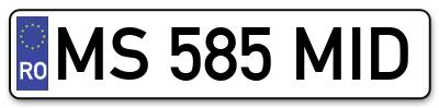 Placuta inmatriculare numar auto  MS-585-MID, MS 585 MID, MS585MID