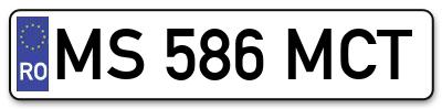 Placuta inmatriculare numar auto  MS-586-MCT, MS 586 MCT, MS586MCT