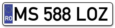 Placuta inmatriculare numar auto  MS-588-LOZ, MS 588 LOZ, MS588LOZ
