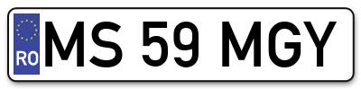 Placuta inmatriculare numar auto  MS-59-MGY, MS 59 MGY, MS59MGY