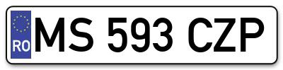 Placuta inmatriculare numar auto  MS-593-CZP, MS 593 CZP, MS593CZP