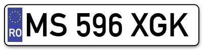 Placuta inmatriculare numar auto  MS-596-XGK, MS 596 XGK, MS596XGK