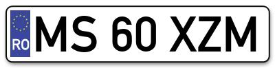 Placuta inmatriculare numar auto  MS-60-XZM, MS 60 XZM, MS60XZM
