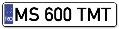 Placuta inmatriculare numar auto  MS-600-TMT, MS 600 TMT, MS600TMT