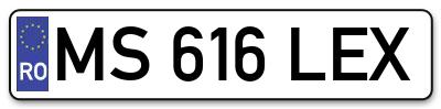 Placuta inmatriculare numar auto  MS-616-LEX, MS 616 LEX, MS616LEX