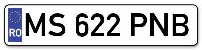 Placuta inmatriculare numar auto  MS-622-PNB, MS 622 PNB, MS622PNB