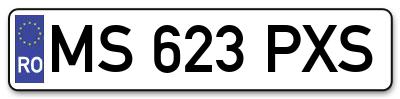 Placuta inmatriculare numar auto  MS-623-PXS, MS 623 PXS, MS623PXS
