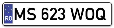 Placuta inmatriculare numar auto  MS-623-WOQ, MS 623 WOQ, MS623WOQ