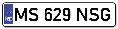 Placuta inmatriculare numar auto  MS-629-NSG, MS 629 NSG, MS629NSG