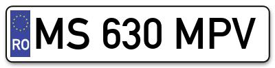 Placuta inmatriculare numar auto  MS-630-MPV, MS 630 MPV, MS630MPV