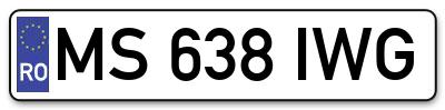 Placuta inmatriculare numar auto  MS-638-IWG, MS 638 IWG, MS638IWG