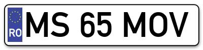 Placuta inmatriculare numar auto  MS-65-MOV, MS 65 MOV, MS65MOV