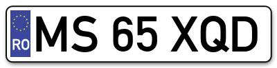 Placuta inmatriculare numar auto  MS-65-XQD, MS 65 XQD, MS65XQD