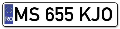 Placuta inmatriculare numar auto  MS-655-KJO, MS 655 KJO, MS655KJO