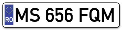Placuta inmatriculare numar auto  MS-656-FQM, MS 656 FQM, MS656FQM