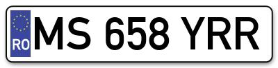 Placuta inmatriculare numar auto  MS-658-YRR, MS 658 YRR, MS658YRR