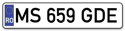 Placuta inmatriculare numar auto  MS-659-GDE, MS 659 GDE, MS659GDE