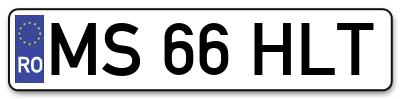 Placuta inmatriculare numar auto  MS-66-HLT, MS 66 HLT, MS66HLT