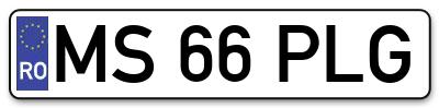 Placuta inmatriculare numar auto  MS-66-PLG, MS 66 PLG, MS66PLG