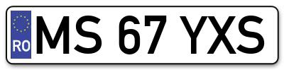 Placuta inmatriculare numar auto  MS-67-YXS, MS 67 YXS, MS67YXS