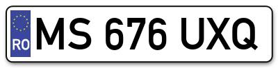 Placuta inmatriculare numar auto  MS-676-UXQ, MS 676 UXQ, MS676UXQ