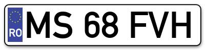 Placuta inmatriculare numar auto  MS-68-FVH, MS 68 FVH, MS68FVH