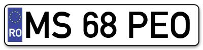 Placuta inmatriculare numar auto  MS-68-PEO, MS 68 PEO, MS68PEO