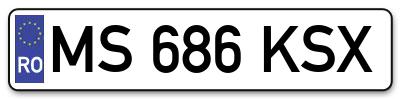 Placuta inmatriculare numar auto  MS-686-KSX, MS 686 KSX, MS686KSX
