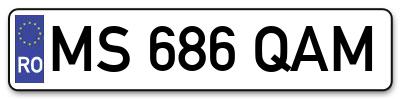 Placuta inmatriculare numar auto  MS-686-QAM, MS 686 QAM, MS686QAM