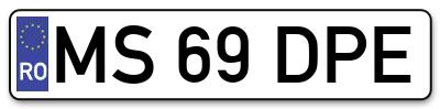 Placuta inmatriculare numar auto  MS-69-DPE, MS 69 DPE, MS69DPE