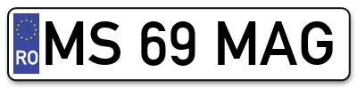 Placuta inmatriculare numar auto  MS-69-MAG, MS 69 MAG, MS69MAG