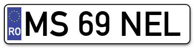 Placuta inmatriculare numar auto  MS-69-NEL, MS 69 NEL, MS69NEL