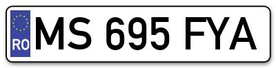 Placuta inmatriculare numar auto  MS-695-FYA, MS 695 FYA, MS695FYA
