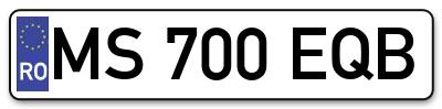 Placuta inmatriculare numar auto  MS-700-EQB, MS 700 EQB, MS700EQB