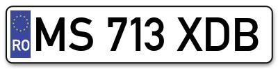 Placuta inmatriculare numar auto  MS-713-XDB, MS 713 XDB, MS713XDB